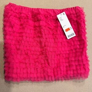 Pink Ruffle Tube Top UO Size M NWT